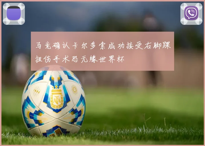 马竞确认卡尔多索成功接受右脚踝扭伤手术恐无缘世界杯